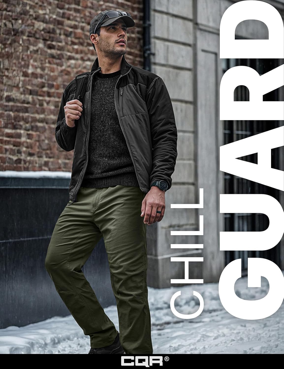 CQR Men's Winter Fleece Lined Pants, Water-Resistant Outdoor Stretch Work Pants, Windproof Casual Pants with Pockets - Image 4