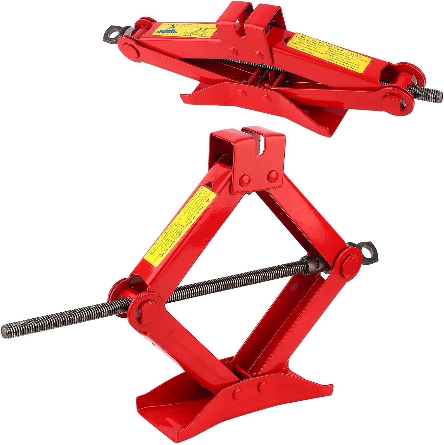 Scissor Jack Professional Car Tire Lifting Tool Safe and Stable for Outdoors, Iron Red, 2T for Different Needs (1T)