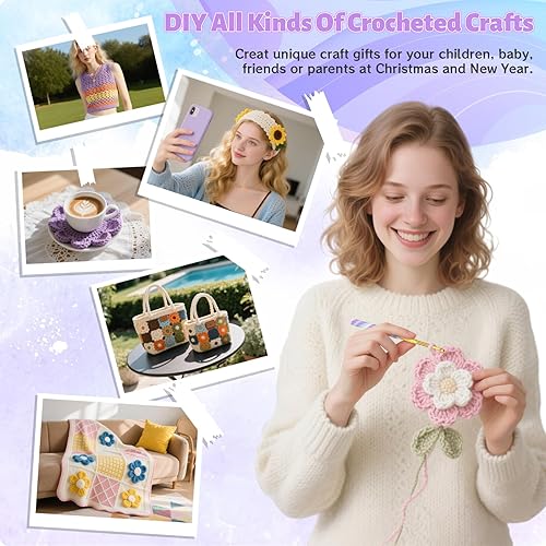 Miniatura 37 de Coopay Juego de ganchos de ganchillo cálidos 2G para mujeres, niñas, mamá, adolescentes, lindas agujas de ganchillo para arte de ganchillo de Fruta
