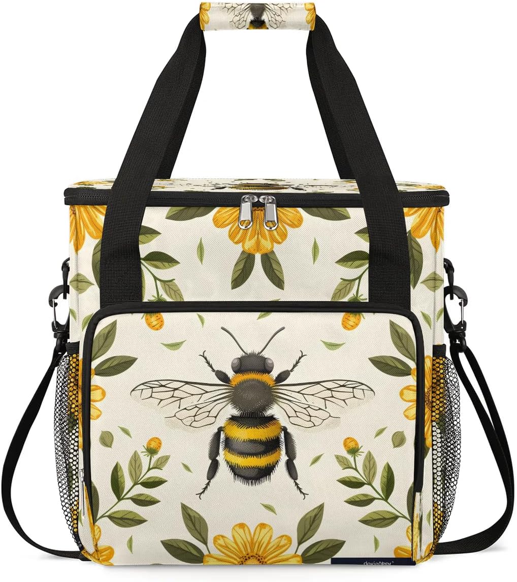 Bee Coffee Maker Carrying Bag Compatible with K-Mini or K-Mini Plus Portable Single Cup Coffee Maker Case with Pockets for K Cup Pods