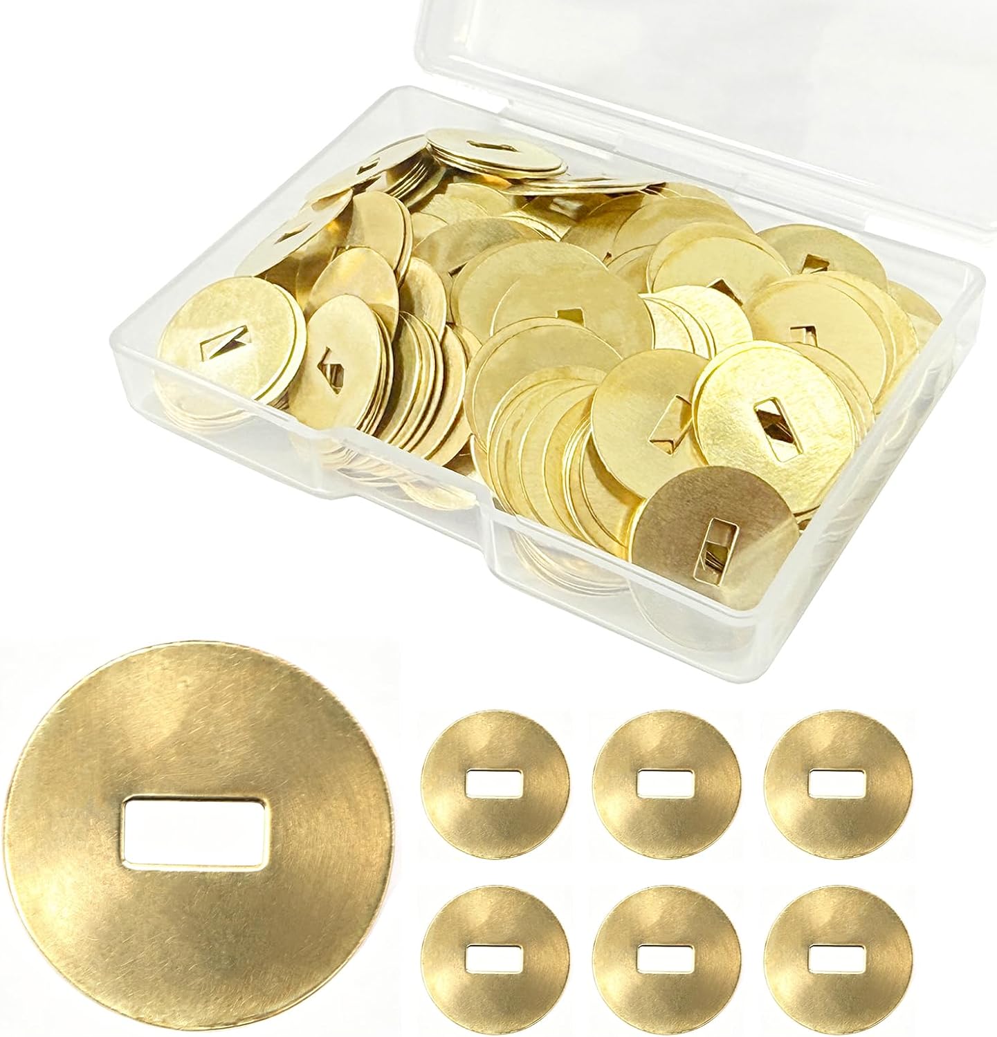CChiai 300PCS Gold Metal Washer 15mm Diameter Paper Fasteners Suitable for Scrapbooks Crafts DIY Projects Card Making