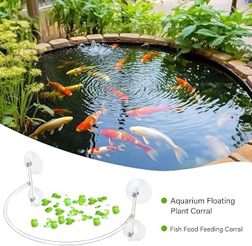 Aquarium Floating Plant Corral, Floating Plant Fence Fish Tank Accessories Aquarium Decoration for Intercepts Floating Plants, Fish Feeding (Floating Plant Corral)
