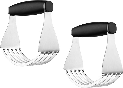 Miniatura 7 de Spring Chef Batidora de masa, cortador profesional de pastelería superior con cuchillas de acero inoxidable resistente, tamaño XL, negro, paquete de