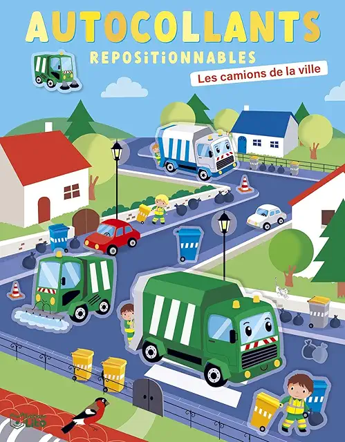 Autocollants repositionnables Les camions de la ville - Stickers repositionnables