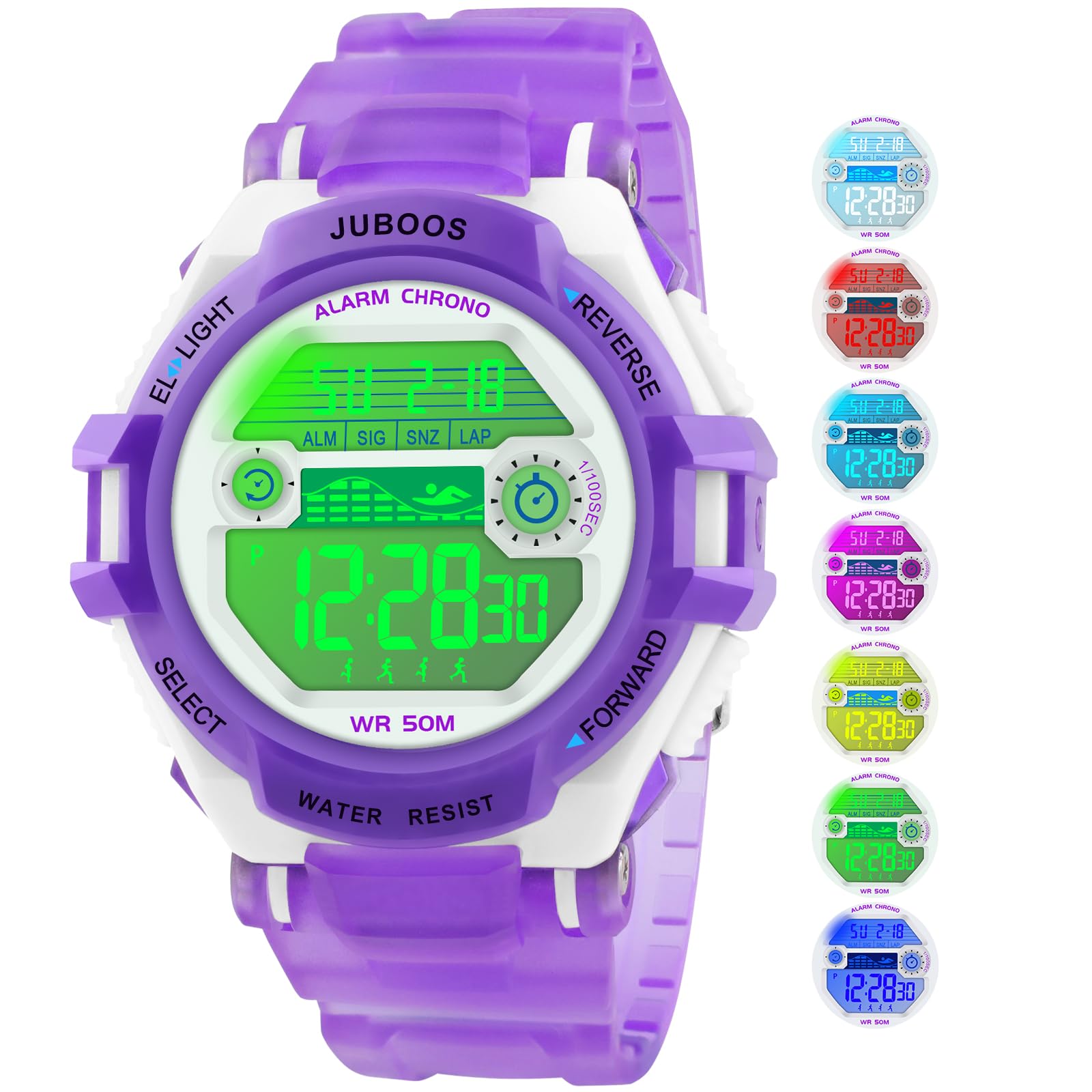Orologio Bambina Juboos Con Luci Colorate - Impermeabile 30M, Forma Gatto - Foto 8