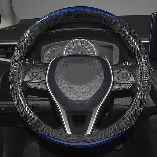 Miniatura 2 de GIANT PANDA Funda de volante para Toyota Tacoma 4Runner Tundra Sequoia, cubierta de volante de automóvil para grandes 15.5-16 pulgadas, color azul