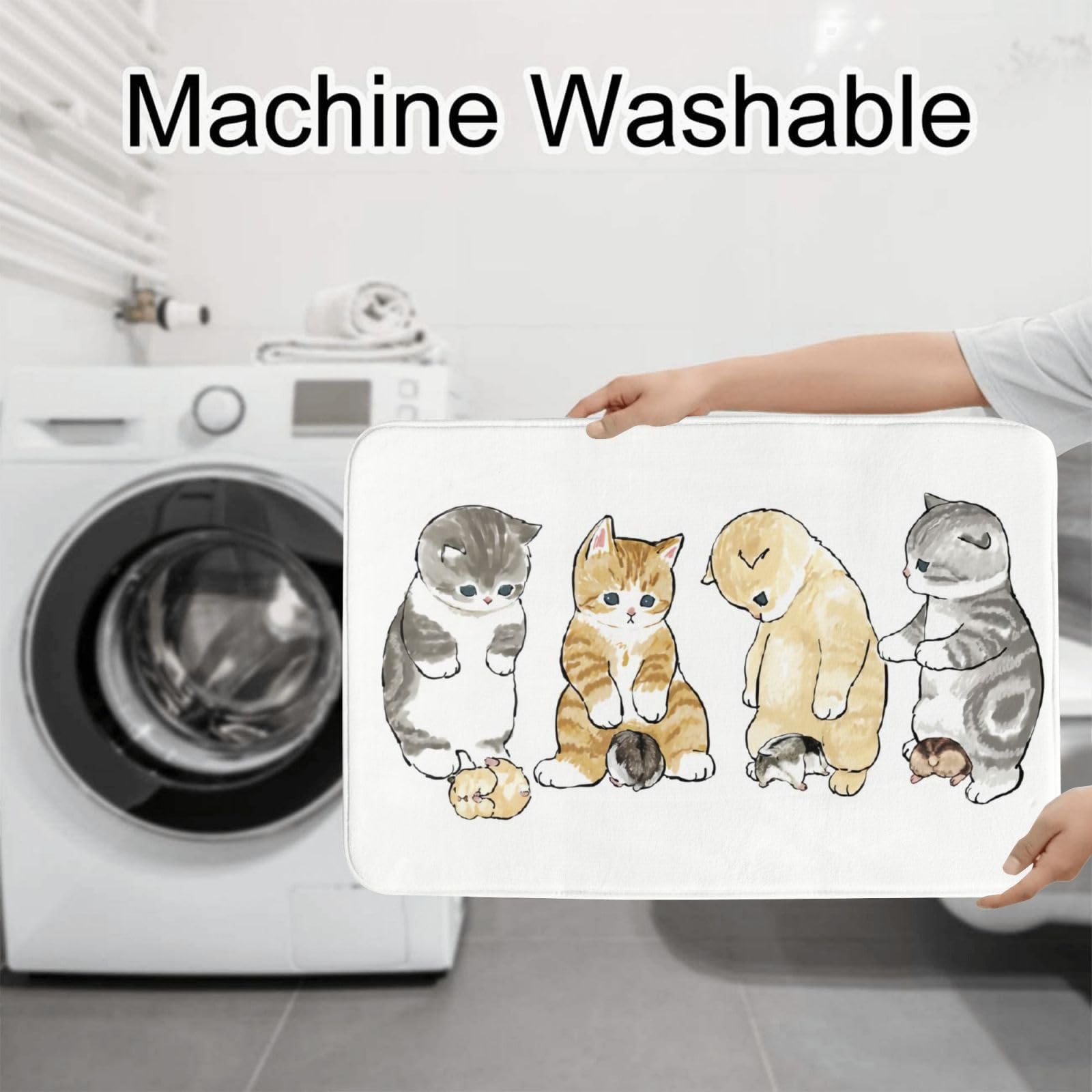 Amazon｜トイレマット 3点セット 猫柄 フタカバー バスマット 吸水速乾
