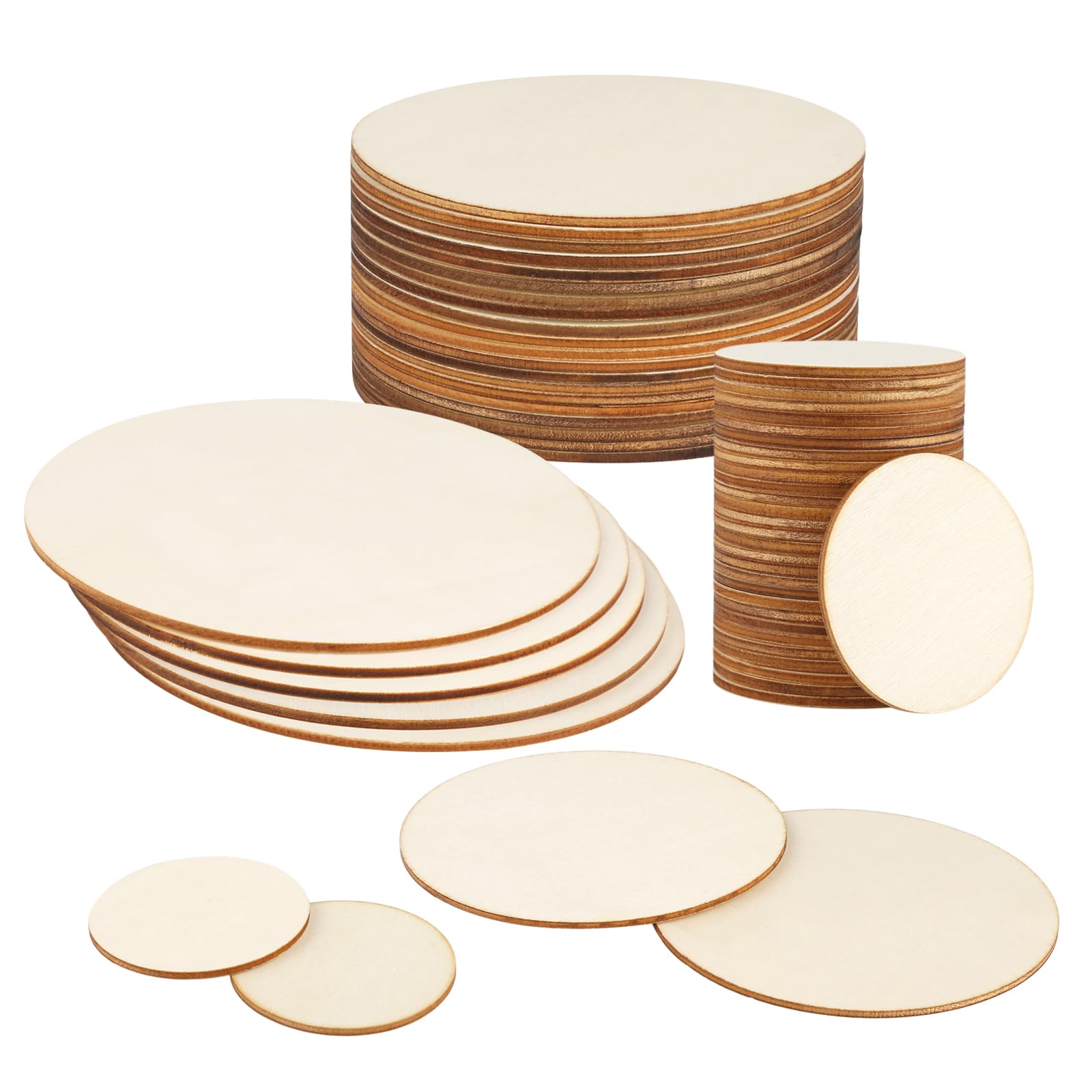 Vauki 200 Ronde Houten Schijven – 2,5 Cm Onbehandeld – Voor Knutselen, Decoupage, Hangers En Decoratie