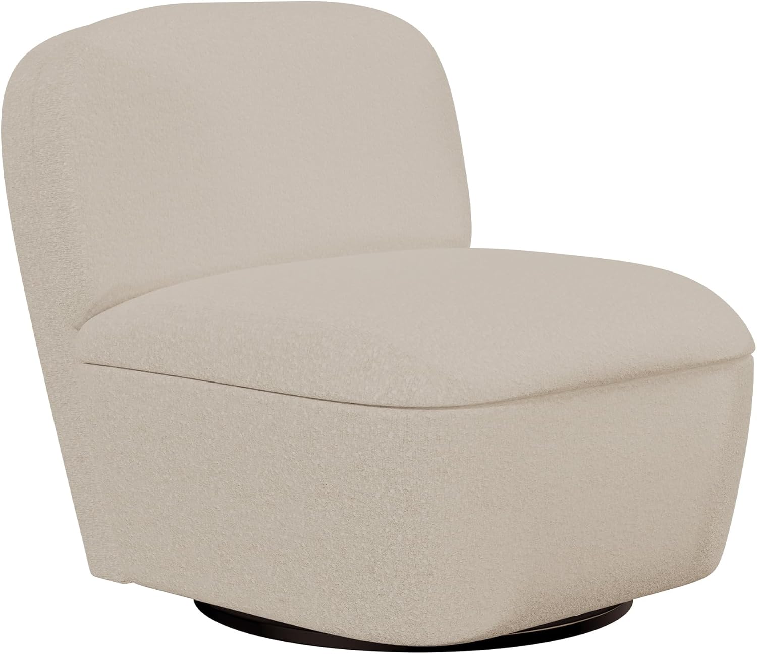 BELLEZE Modern Upholstered Swivel Accent Chair with Hidden Storage, 360° Rotating Chair, Easy Assembly Compact Chair for Living Room, Bedroom, Office, Space-Saving Design - Beige