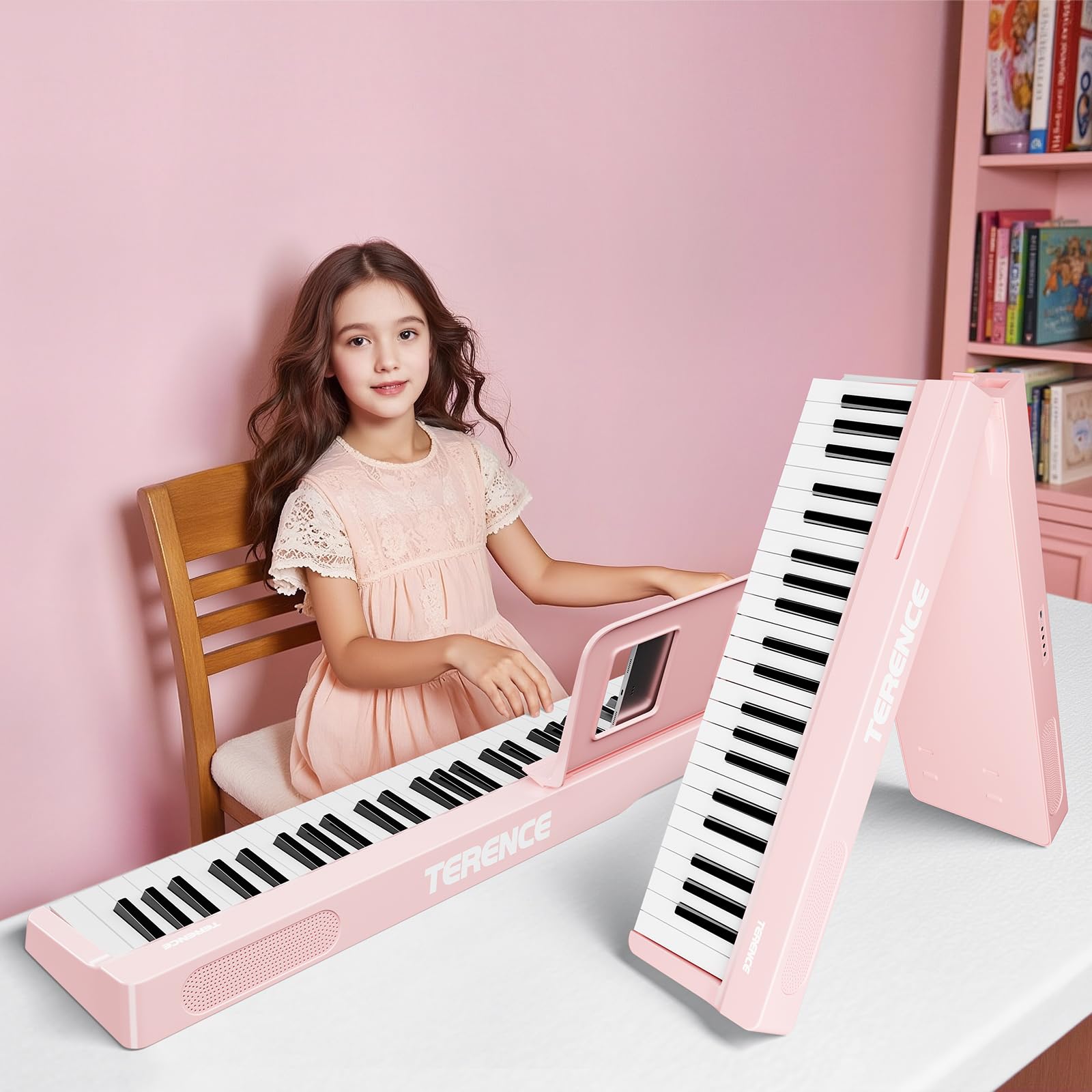 Portable Piano Keyboard Foldable: Portable Keyboard Piano 88 keys Semi-Weighted keyboard with MIDI Bluetooth TERENCE Electric Folding Piano Kit for Adult Toddler Kids