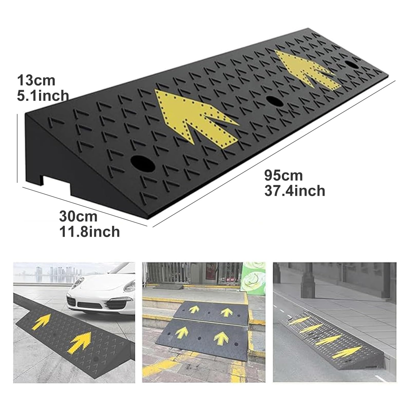 Rampe Trottoir en Caoutchouc, Rampes D'accès Antidérapante pour Voiture, Allée, Trottoir, Scooter