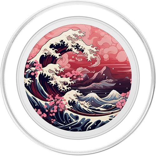 Miniatura 8 de Serene Japan Wave & Sakura Blooms PopSockets Standard PopGrip