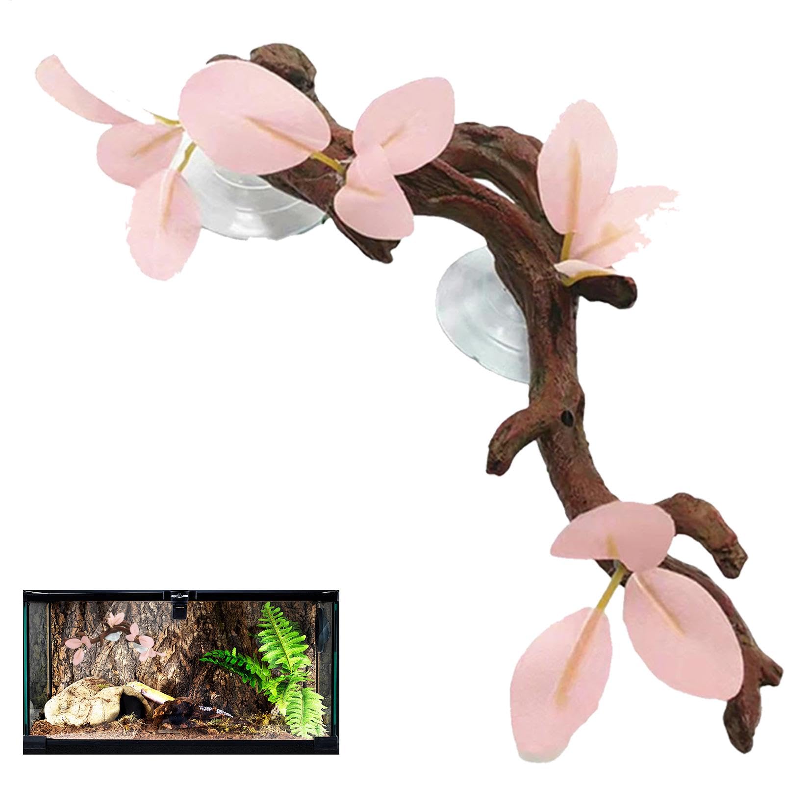 Snake Tank Decor | Resin Crested Gecko Plants,Lizard Tank Accessories, Enrichment Toys, Snake Enclosure Decor for Bearded Dragon Crab Spider Frog