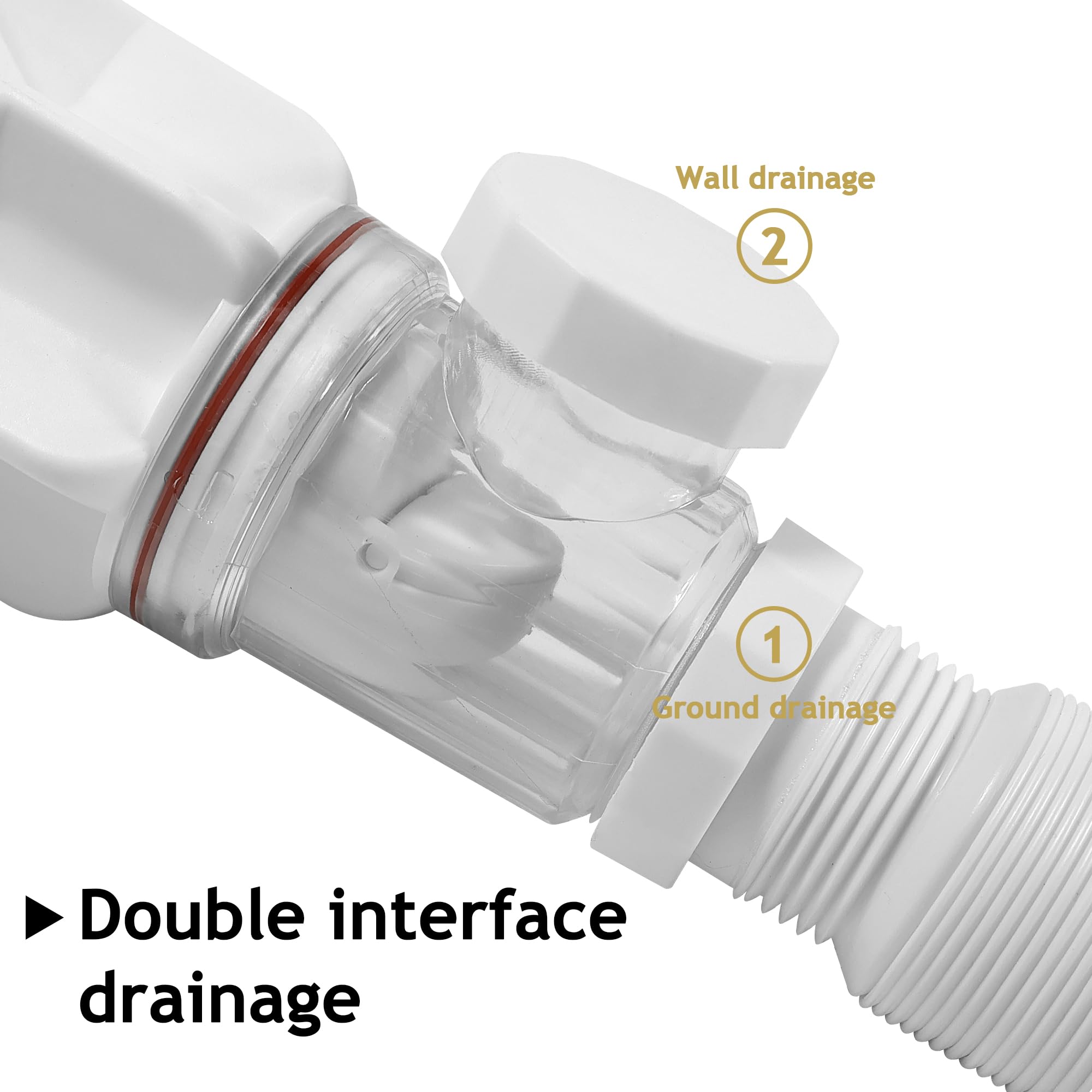 Juego de 2 desagües para fregadero de baño, con tubo de drenaje flexible y expandible para fregadero, se adapta a agujeros de drenaje de 1-1/4 pulgadas, 1-1/2 pulgadas y 2 pulgadas, tapón