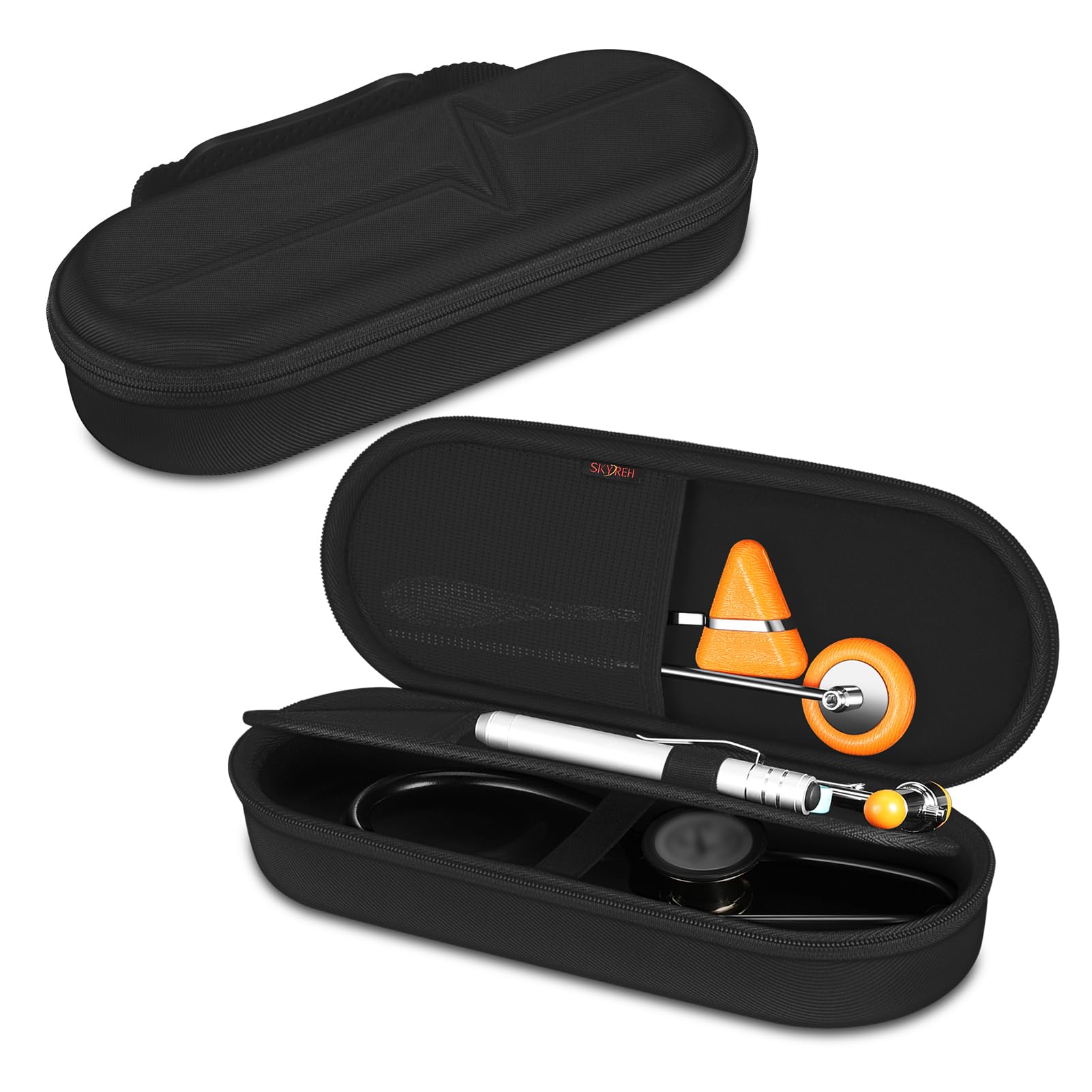Stethoskopkoffer für 3M Littmann Classic III, Lightweight II S.E, Cardiology IV Diagnostic, MDF Acoustica Stethoskope – Reise harte Tragetasche für Arzt & Krankenschwester Zubehör (schwarz)
