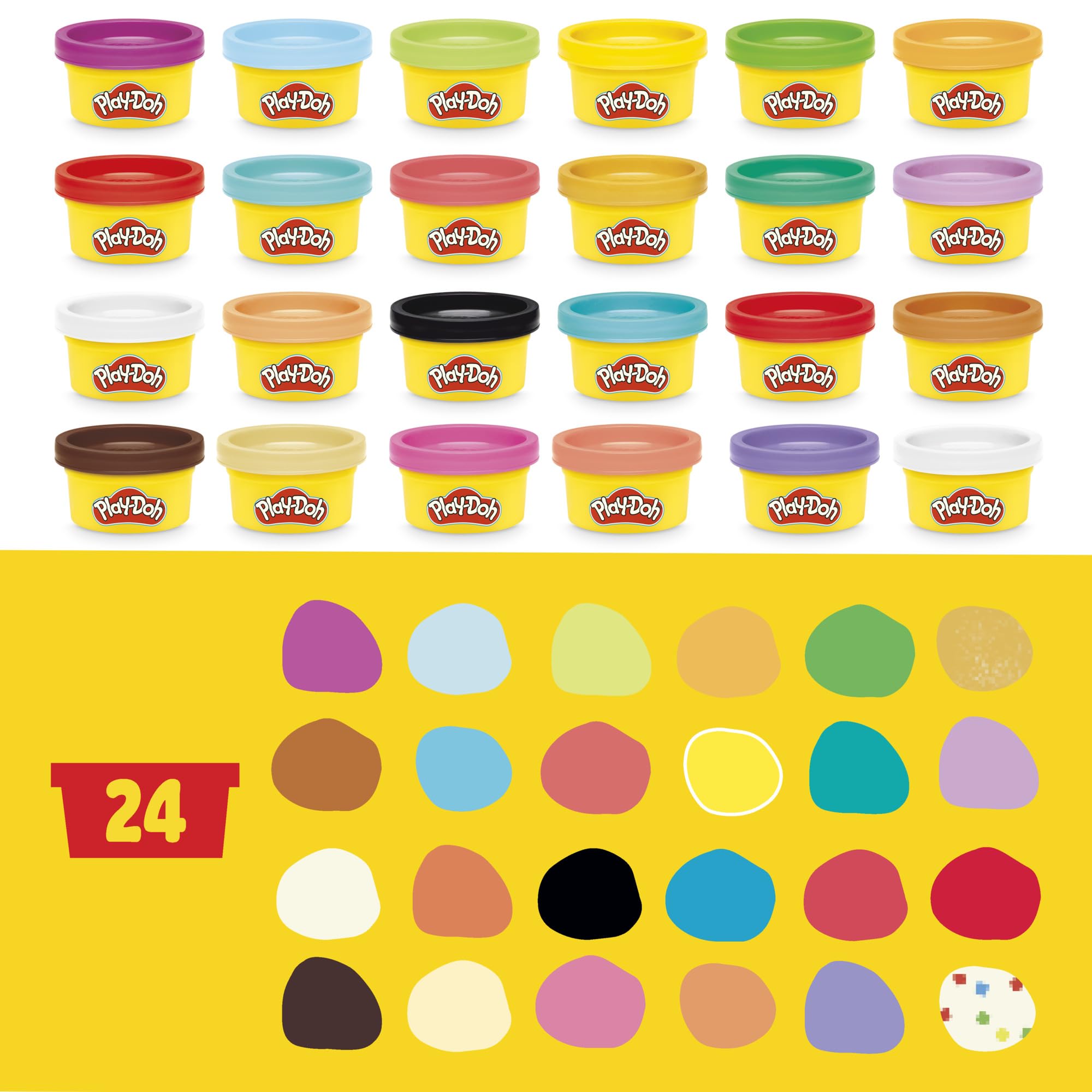 Hasbro Play-Doh, Calendario dell'Avvento per Bambini e Bambine, Arti e Mestieri Creativi, Ottima Idea Regalo, Contiene 24 Colori e 28 Accessori Festivi, 3+ Anni