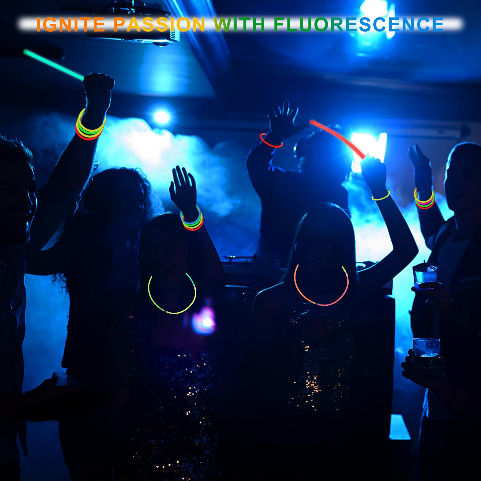 Frevoitna – 120 Bâtons Lumineux Et Bracelets – 6 Couleurs – Fêtes, Mariages, Halloween – Longue Durée