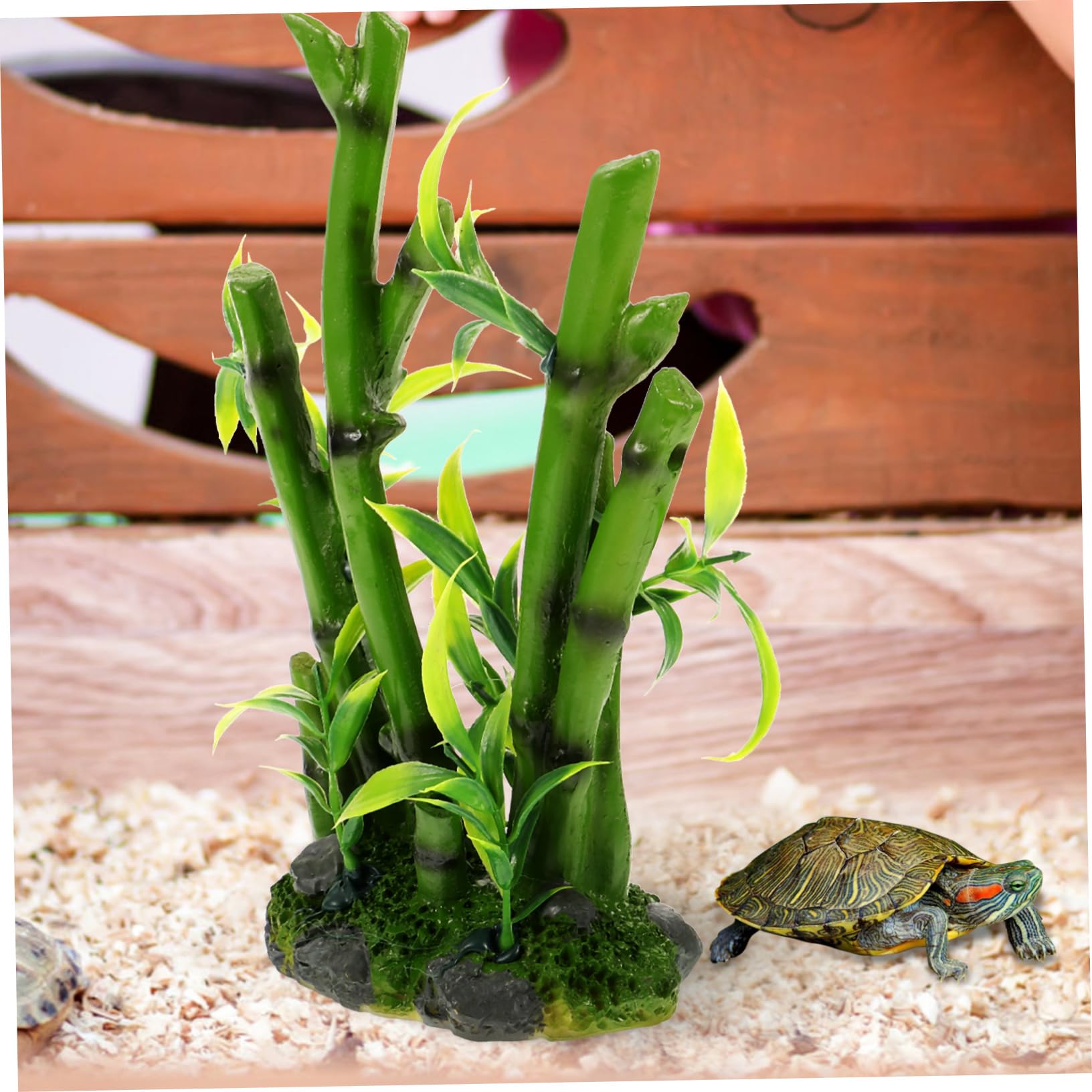 Kisangel 4 Piezas Decoración De Pecera Continuar Planta De Terrario De Reptiles Plantas De Acuario Flotantes Planta De Pecera Artificial Decoraciones De Acuario Árbol Falso Resina Green