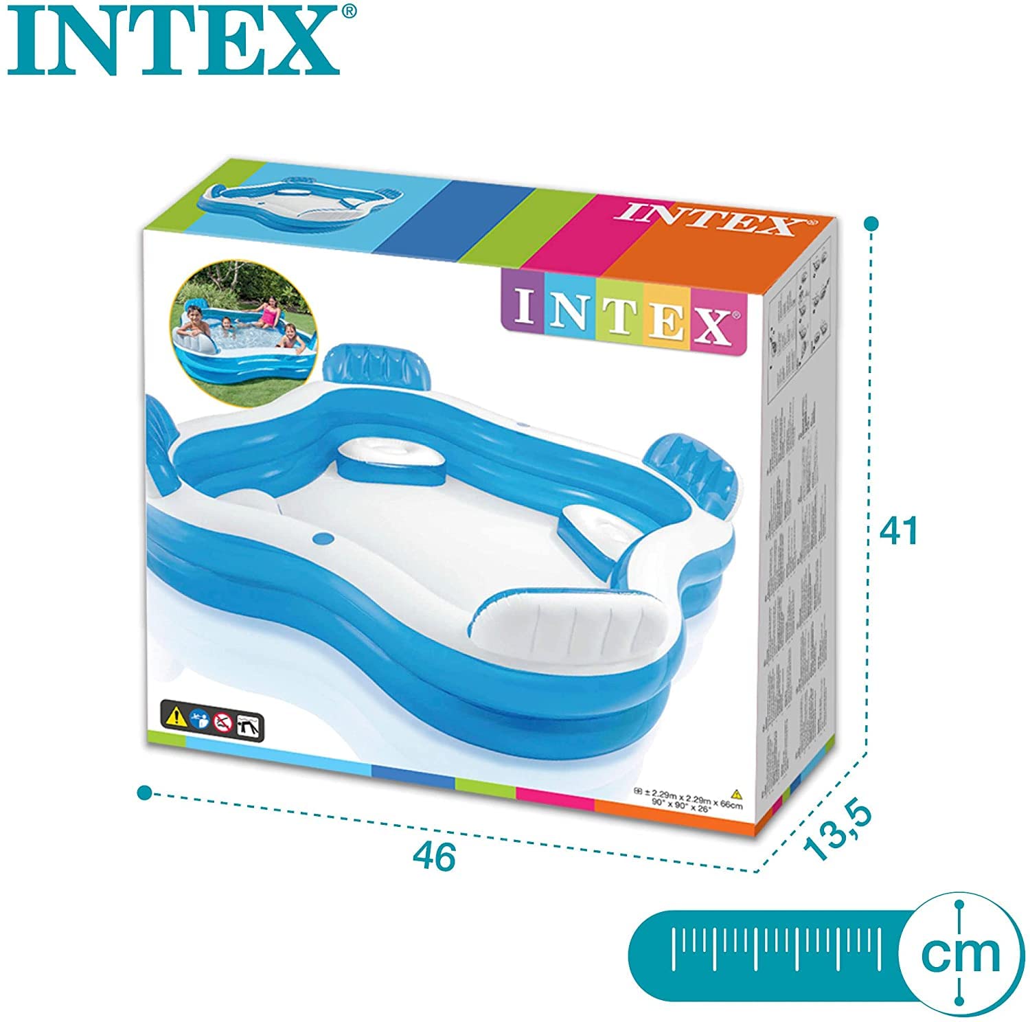 Piscina gonfiabile family 229x229x66 cm Intex 56475 *01558
