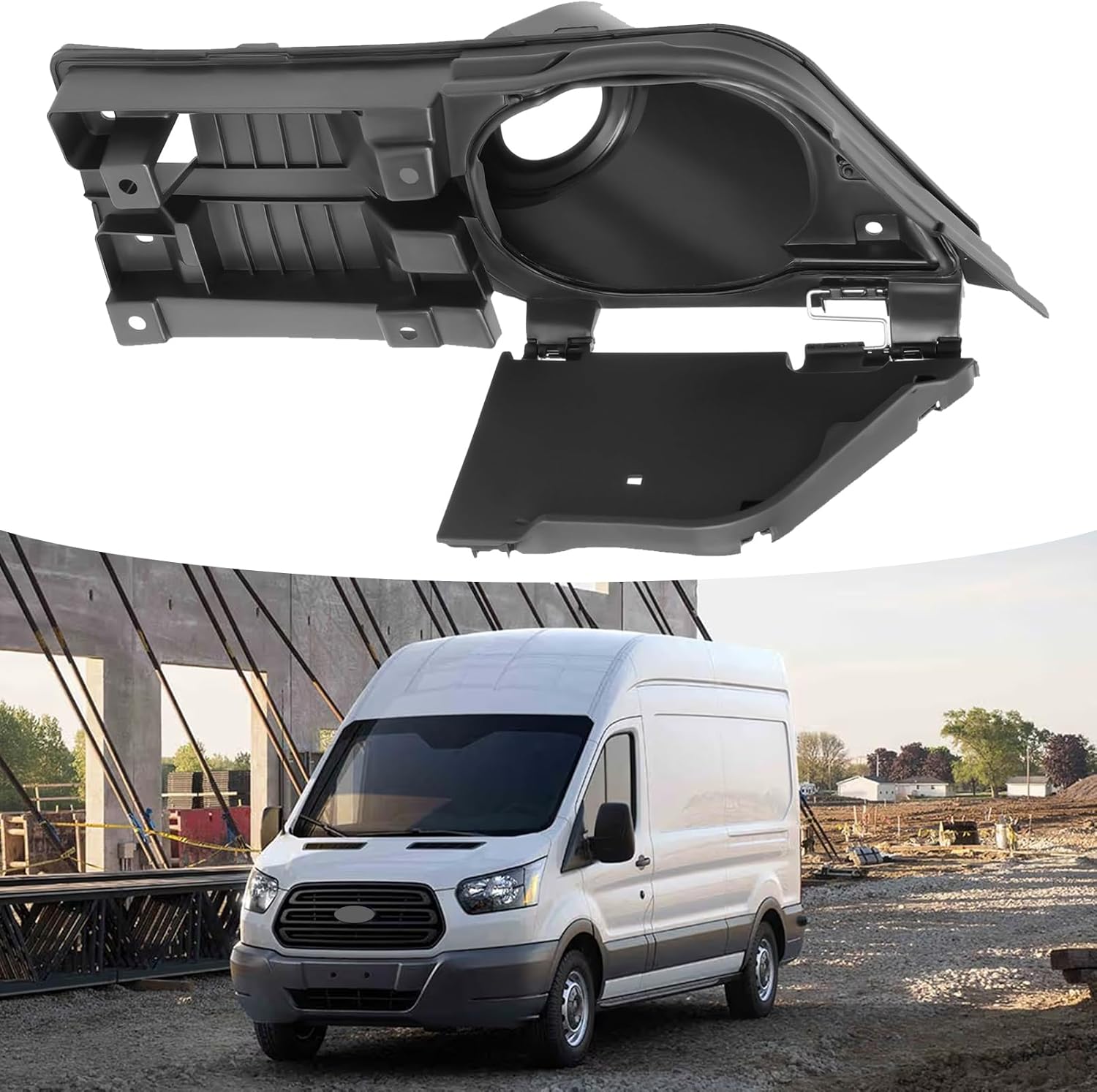 Fuel Filler Door Housing With White Cover Fit For 2015-2023 Ford Transit 150 250 350(HD) Van Gas Engine Door Assembly Replacement For CK4Z-5427936-A, CK4Z-5427936-F