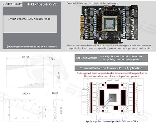 Miniatura 6 de Bykski Bloque de agua y placa posterior de la GPU de Metal/POM para NVIDIA GeForce 4090 AIC Reference (N-RTX4090H-X-V2)