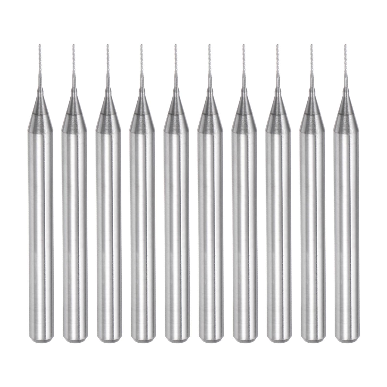 QUARKZMAN 10Pcs Fraises en Carbure de 0,4 mm pour Gravure et Fraisage CNC pour Machine PCB, Queue de 3,175 mm