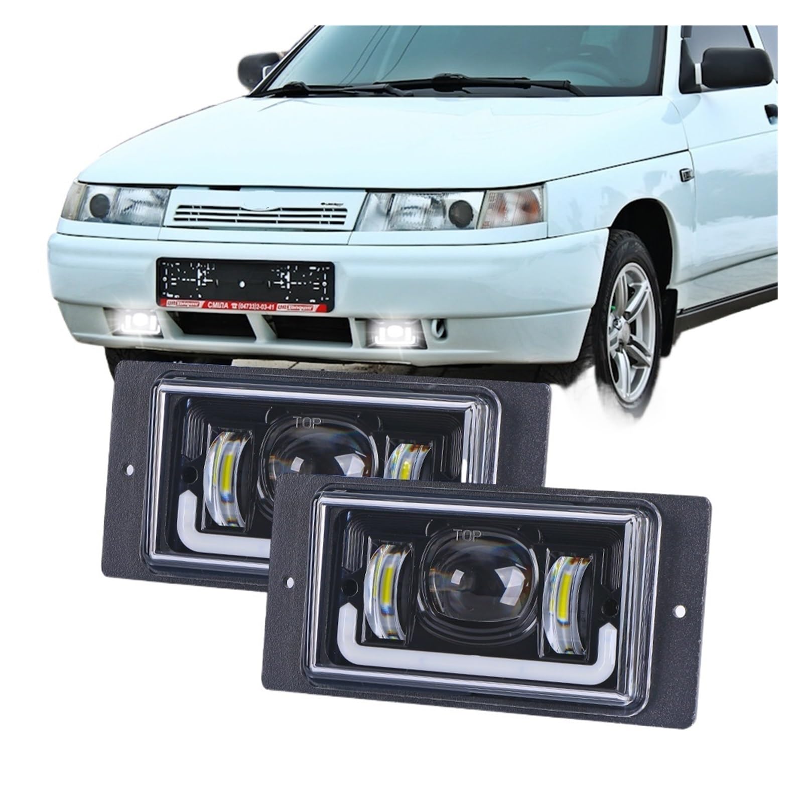 12v Led Headlight Compatible With Lada Niva 4x4 1995+ Daytime Running Lights Turn Signal Lada Fog Lamp Offroad DRL Headlamp Car Accessories(001)