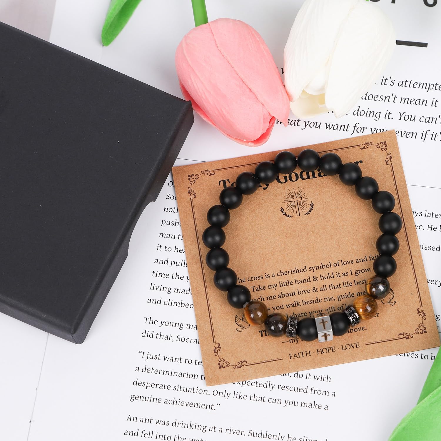 God Father Gifts for Men - Godfather Bracelet for Son Grandson Godfather Proposal Gift for Man Him Christmas Christian Baptism Gifts for Teens Dad Father Brother Grandfather Grandpa Husband - Image 5