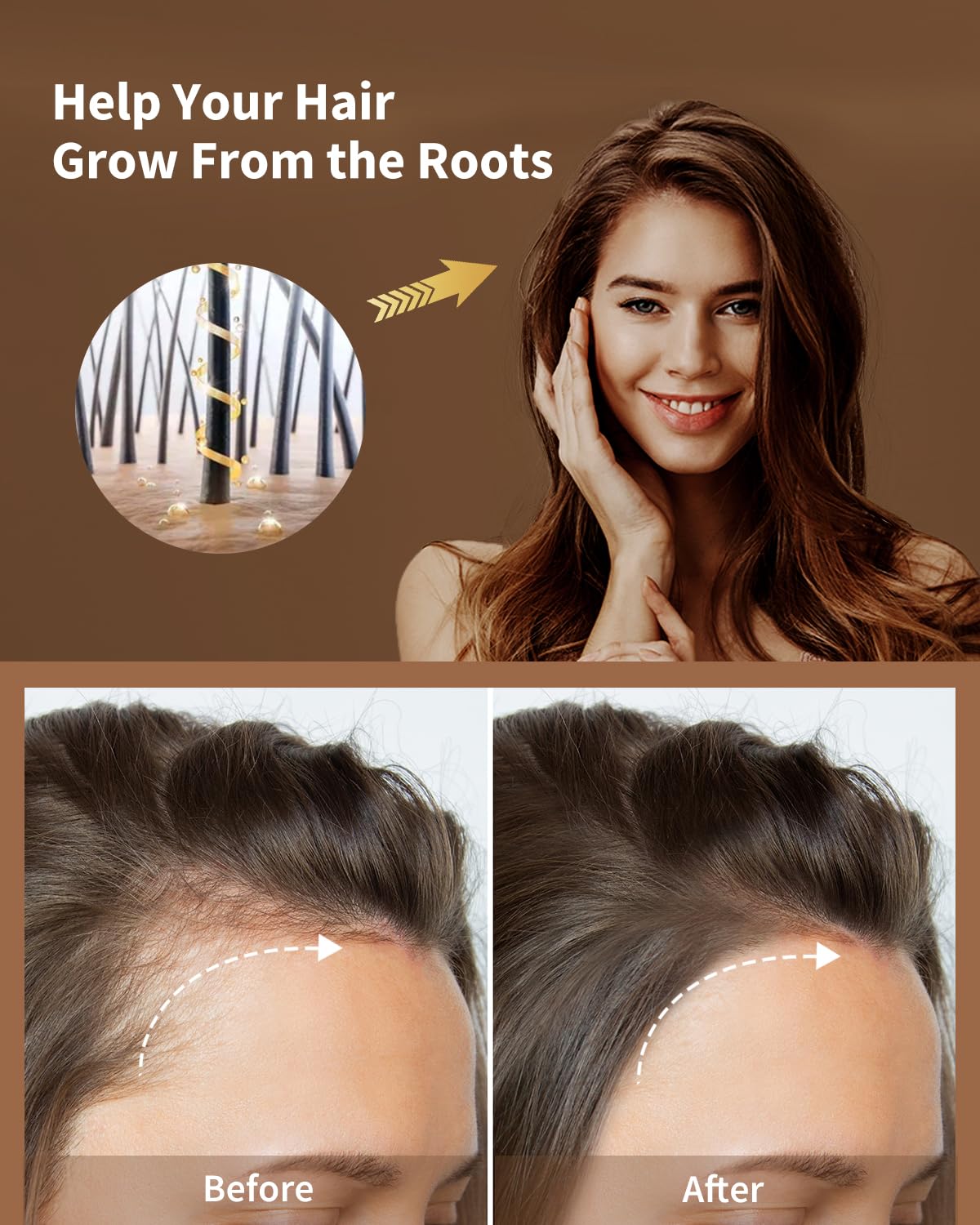 VEDA TINDA SCENT Hair Serum Applicator & Rosemary Oil & Moroccan Argan Oil, Scalp Massager for Hair Growth, Scalp Care Essential Oil Set for Men and Women