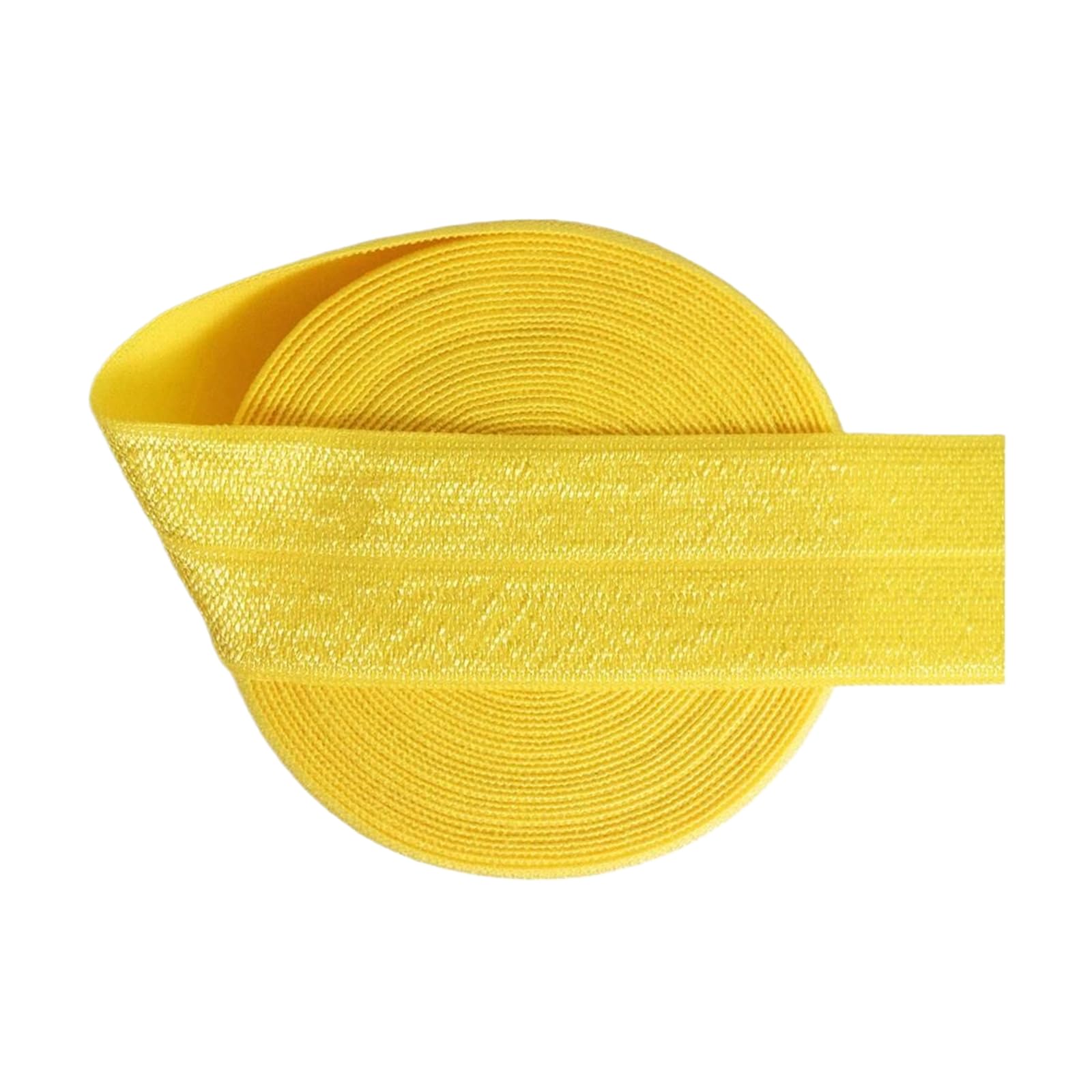 1" 25mm Solid Spandex Satin Bandfold Over Elastic, Daffodil, 25mm,10 Yards
