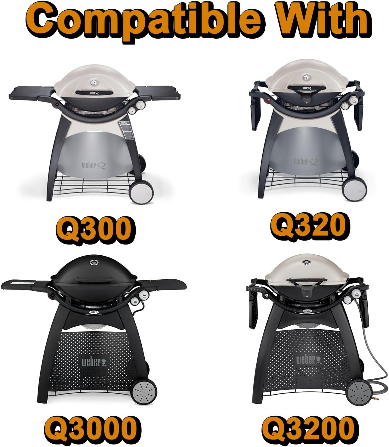 Q3200 Grill Grates Replacement Parts for Weber Q300 Q 3200 Q3000 Q320 Q 300 Q 320 Q 3000 Grill Parts Cast Iron Cooking Grates 57060001 586002 404341 426001 7646 Cooking Grids Accessories 2 Pcs