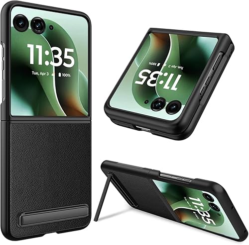 NINKI Funda para Motorola Razr 2025/2024 con función atril y protector de pantalla, funda delgada de cuero a prueba de caídas Razr60 para Motorola
