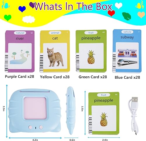 Miniatura 5 de Tarjetas didácticas parlantes con 224 palabras visuales, juguetes para niños pequeños, discurso de bolsillo para niños pequeños, tarjetas flash de