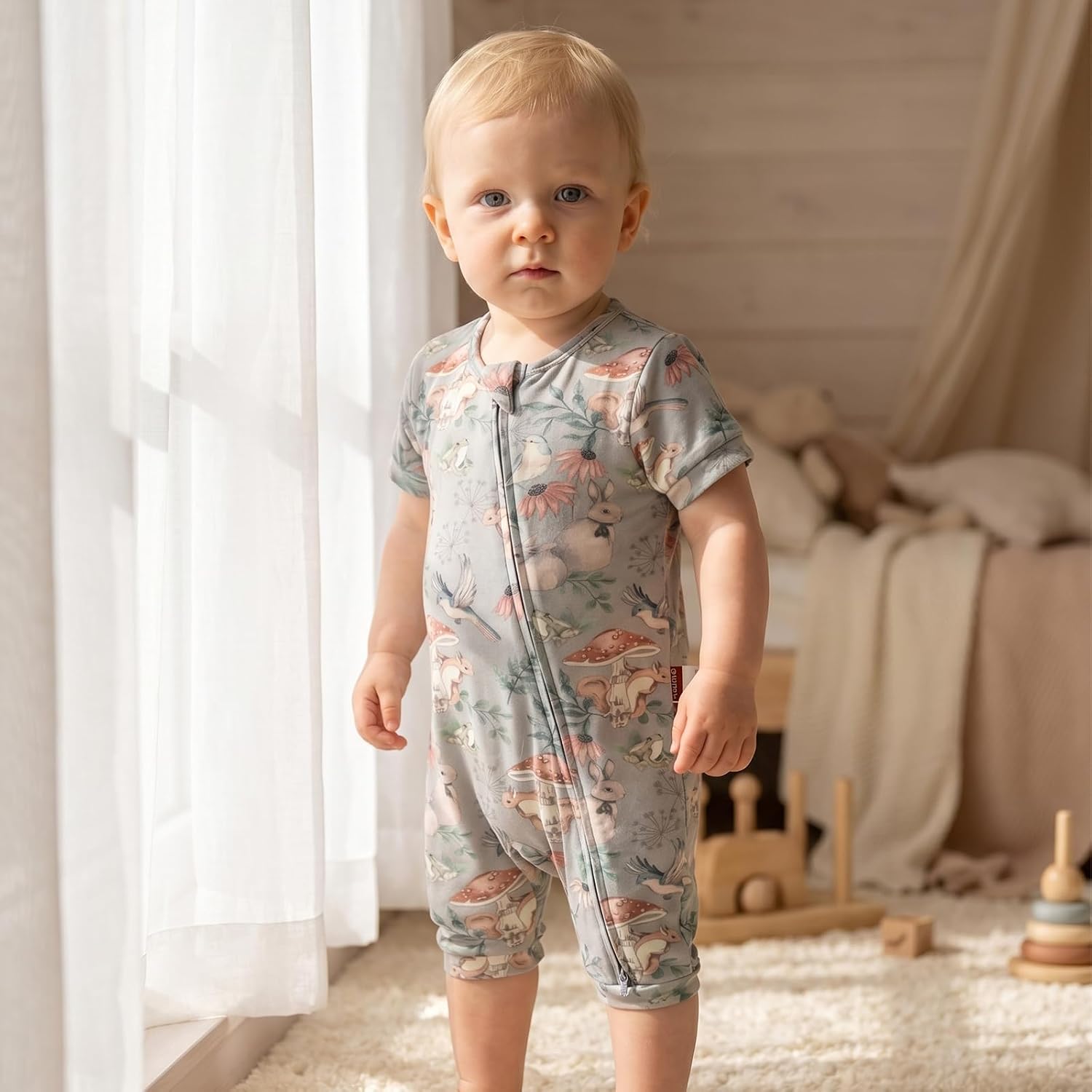 Baby Romper for Boys & Girls, 92% Modal+ 8% Spandex Newborn Short Sleeve Jumpsuit, Breathable Summer Outfit
