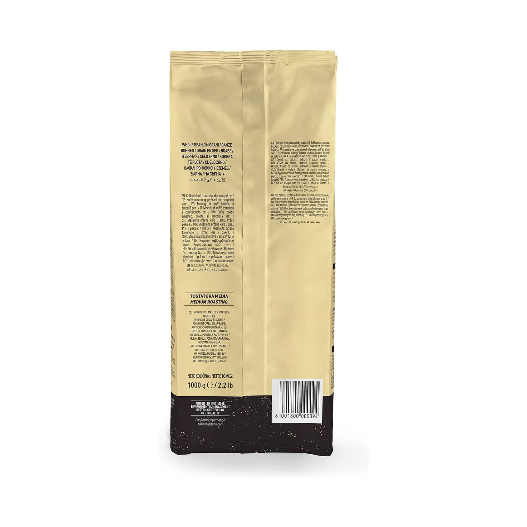 Caffè Vergnano 1882 Kaffeebohnen Granaroma - 1 Kg (1er Pack)