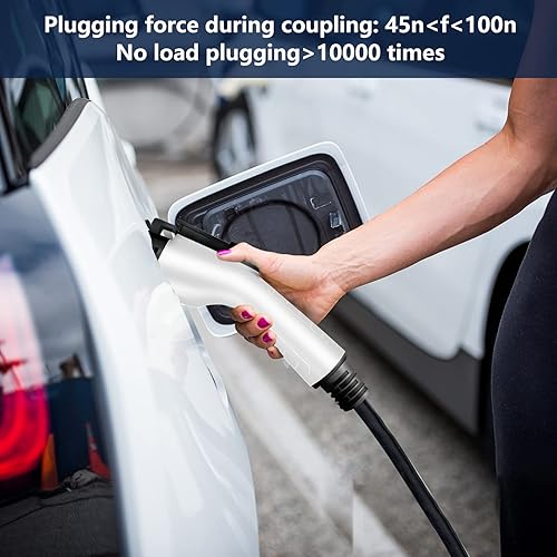 Miniatura 2 de Simmpatuu Cargador EV de nivel 2, cargador portátil de vehículo eléctrico de 32 A 7 KW con cable de carga NEMA 14-50 enchufe, 8A10A13A16A32A