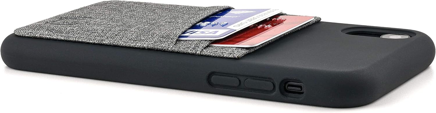 Dockem Wallet Case for iPhone XR; Liquid Silicone Protective Card Case with Built-in Metal Plate for Magnetic Mounting & 2 Credit Card Holder Slots (6.1", M2L M-Series, Black w/Grey) - Image 6