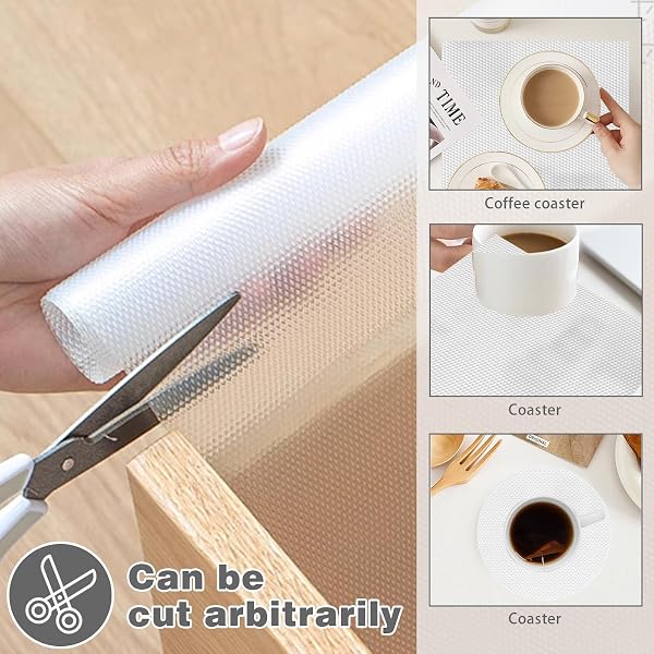 Tappetino per cassetti, 50 cm x 500 cm, antiscivolo, per cassetti, armadi, armadi, cassetti, cucina, non adesivo, per mobili da cucina - 5