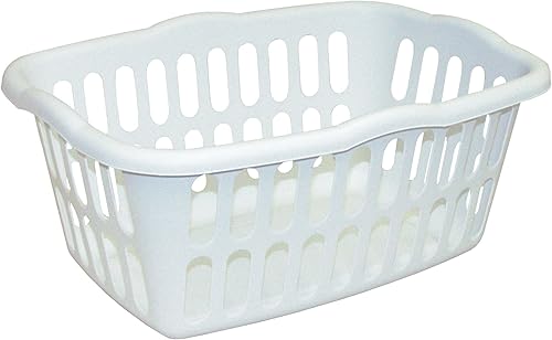 Sterilite 12458012 Bushel53 litros, canasta rectangular para lavandería, color blanco (paquete de 12)