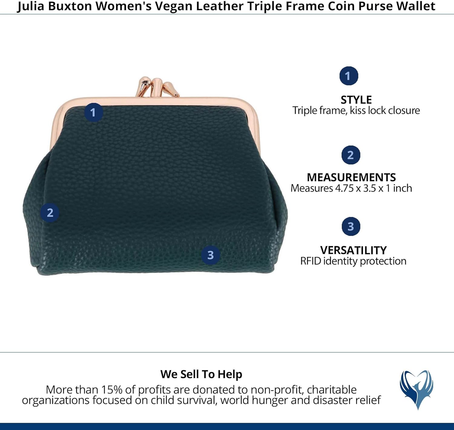Julia Buxton Pebble Vegan Leather Triple Frame