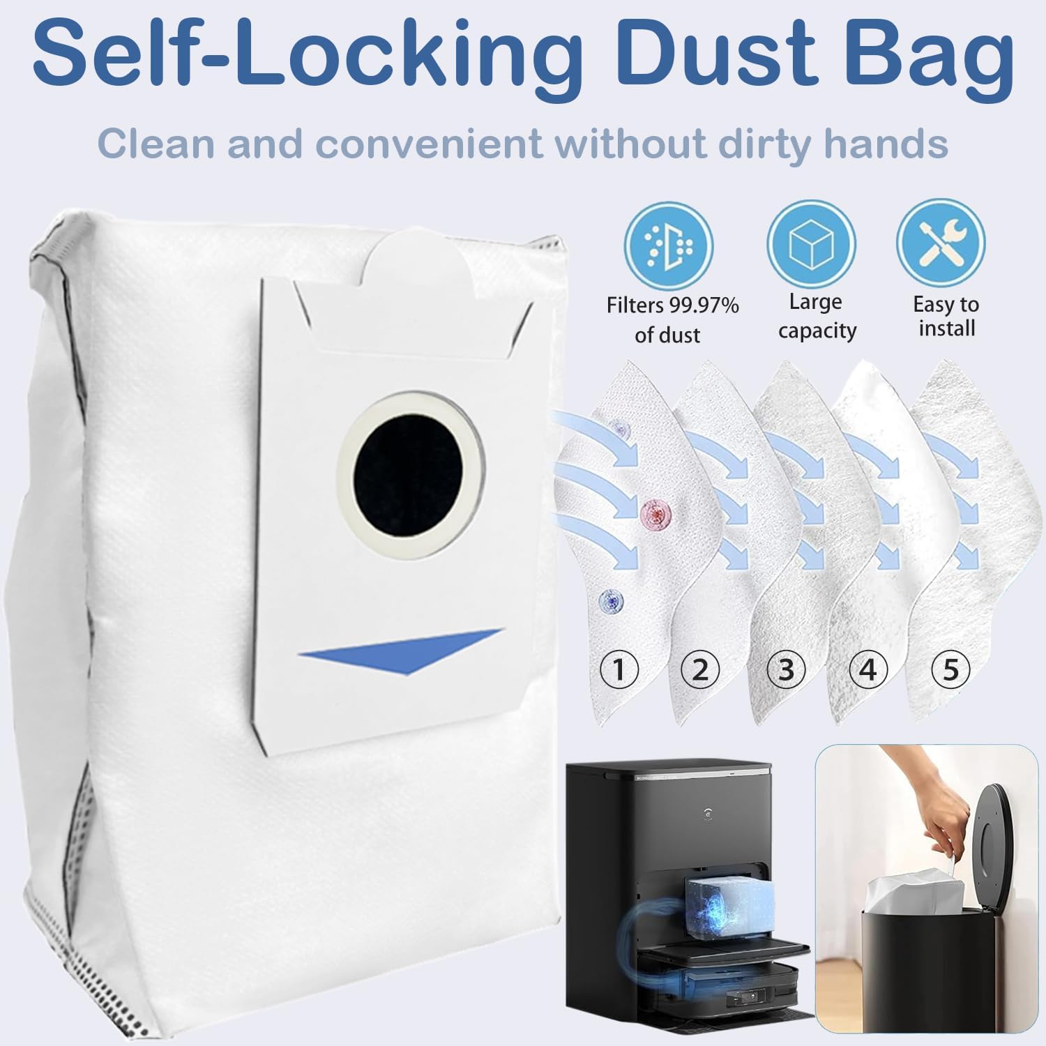 DEEBOT X2 Omni Replacement Parts for ECOVACS DEEBOT X2 Omni / X2 / X2 Pro Robot Vacuum, 2 Main Rubber Brush,4 Side Brush,4 Hepa Filters,4 Dust Bags,4 Mop Cloths