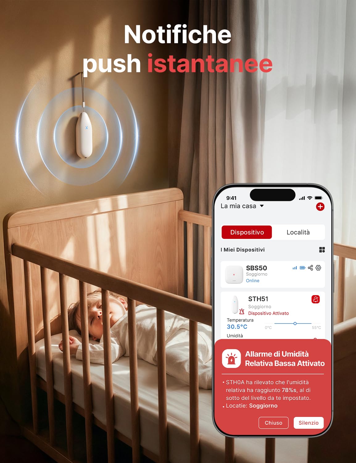 X-Sense Termometro Igrometro WLAN interno, richiede stazione base SBS50, monitoraggio temperatura e umidità via App, esportazione dati, 3 pezzi, STH51