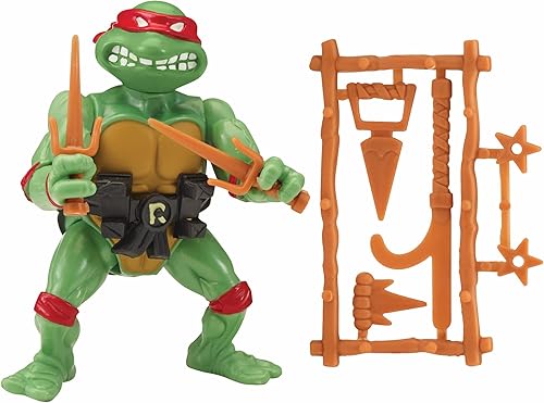 Vista 5 de Teenage Mutant Ninja Turtles: Figura de acción básica clásica original de Raphael de 4 pulgadas por Playmates Toys