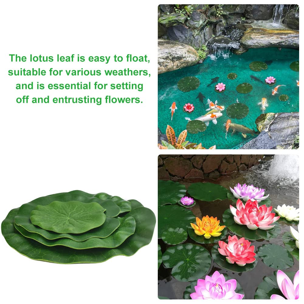8 Pièces Nénuphars Artificiels Flottants En Mousse EVA - Différentes Tailles Pour Aquarium Et Jardin