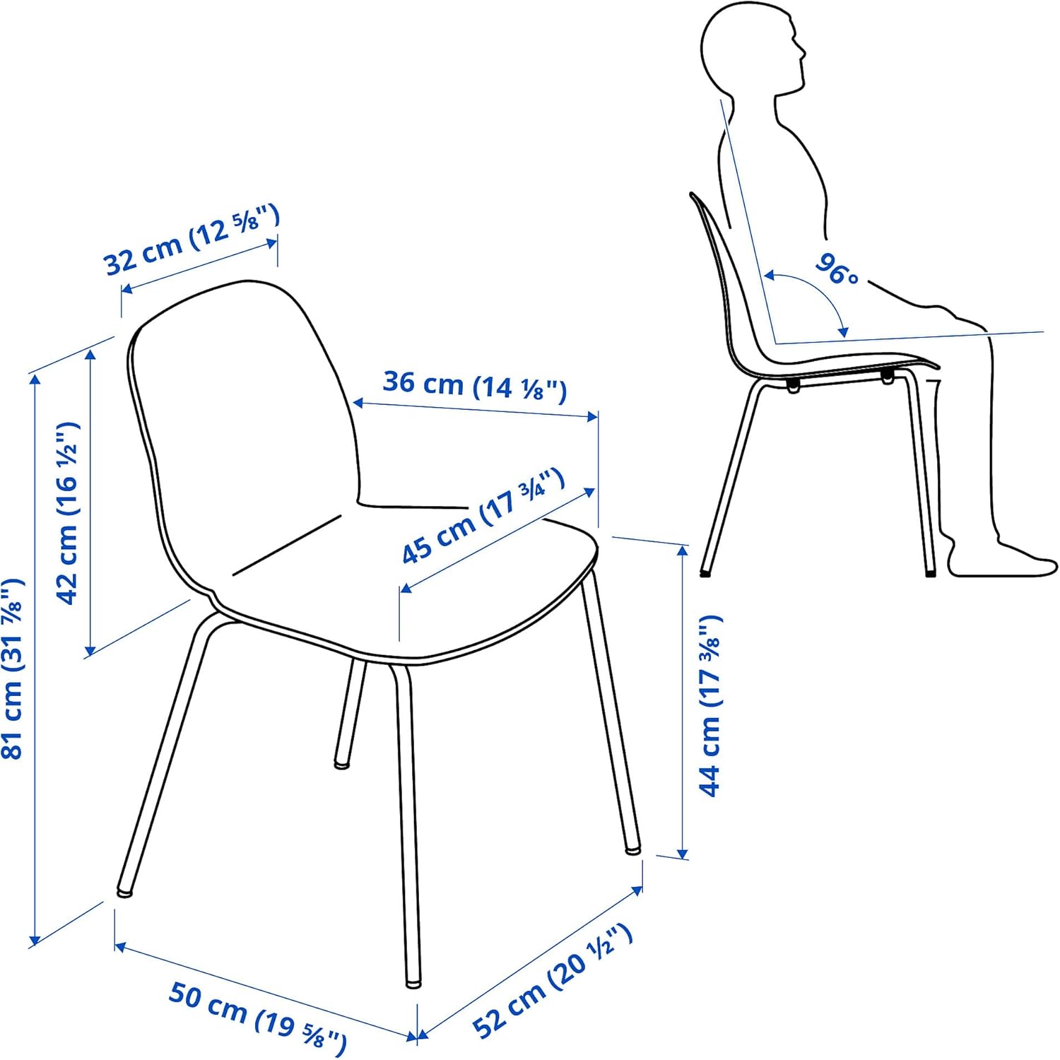 LIDÅS Chair, black/Sefast chrome-plated