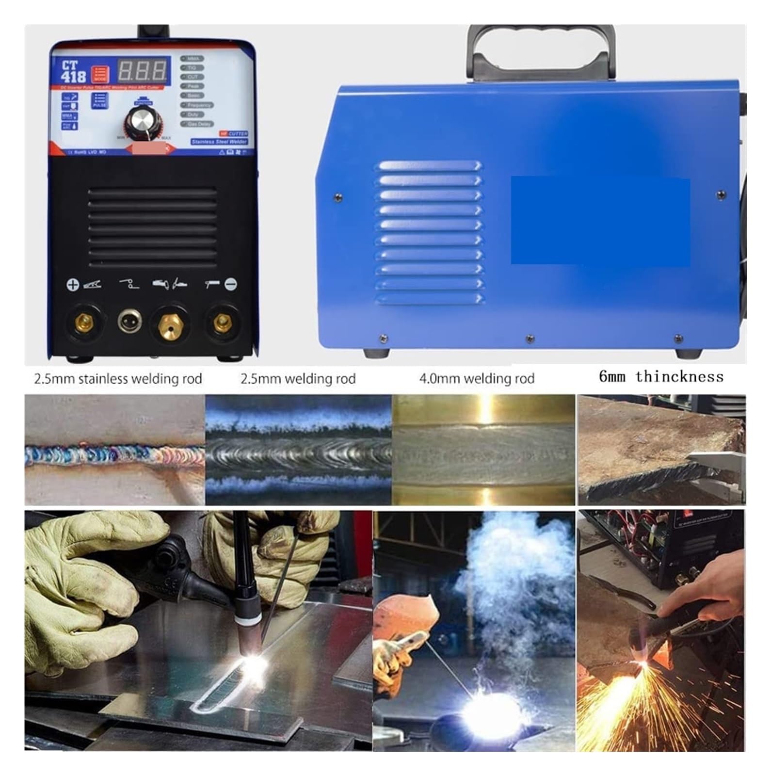 Przecinarka plazmowa, Spawarka plazmowa 4 w 1 CT418 TIG CUT MMA PULSE DC Inverter 220 IGBT Tig do metalu