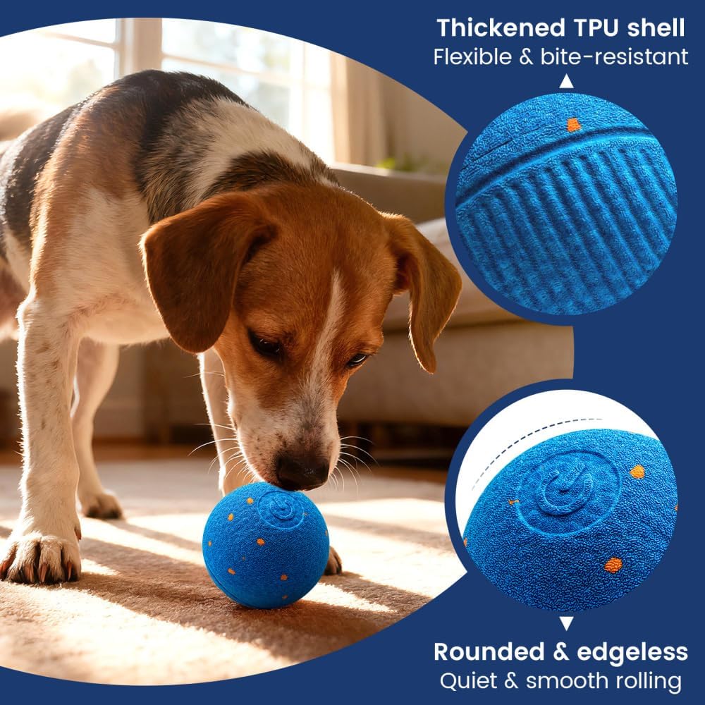 Automatic Moving Bouncing Ball, Interactive Dog Ball Active Rolling Balls for Medium-Large Dogs
