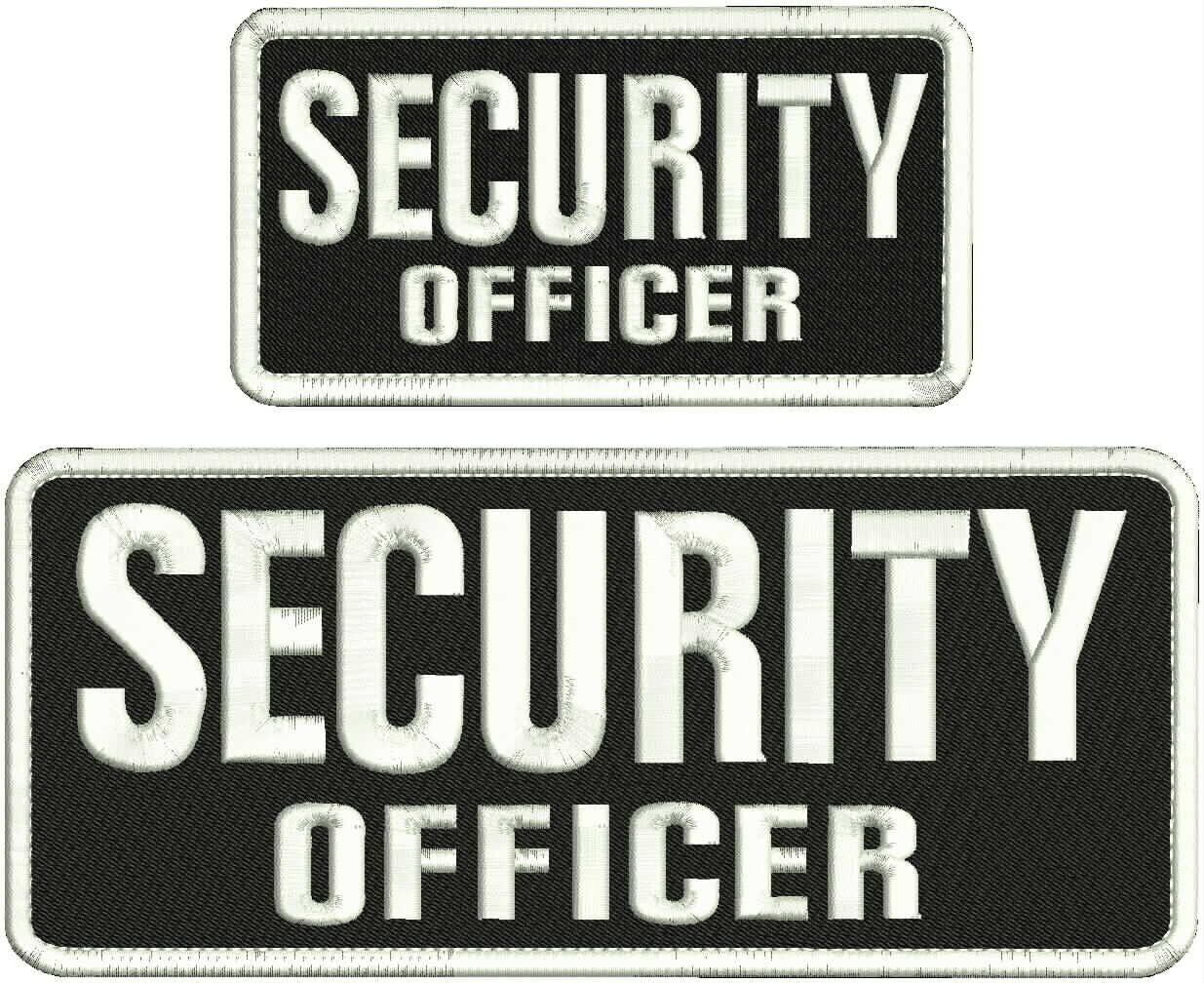 Special Patches for Velcro Patches for Uniform for Security Officer Embroidery Patch 4X10 and 2X5 Hook ON Back White ON Black. Model-Q-X988-4485