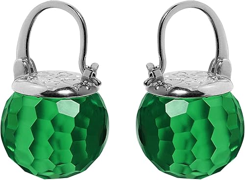 Miniatura 2 de Aretes de cristal austriaco para mujer, plata de ley 925, chapados en platino, aretes colgantes de bola de cristal brillante, hipoalergénicos,