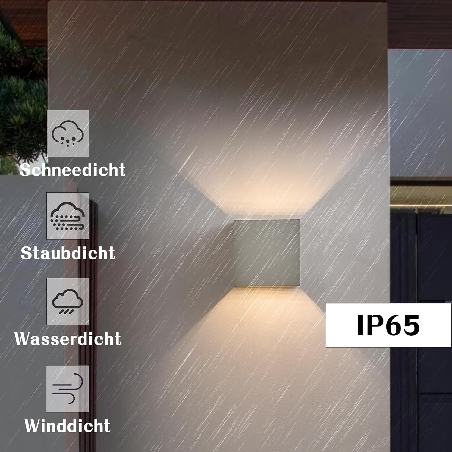 Homefire LED Wandleuchte Innen Aussen 4ER G9 Wandlampe 3000K Warmweiß | Außenwandleuchten Grau Außenleuchte Up Down Einstellbar Abstrahlwinkel Wandbeleuchtung IP65 Aussenleuchte für Hauswand Garten